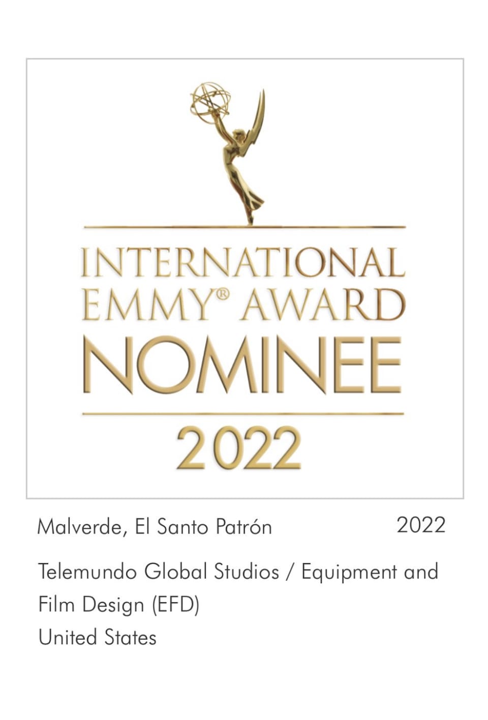 Nominación Emmy por Malverde